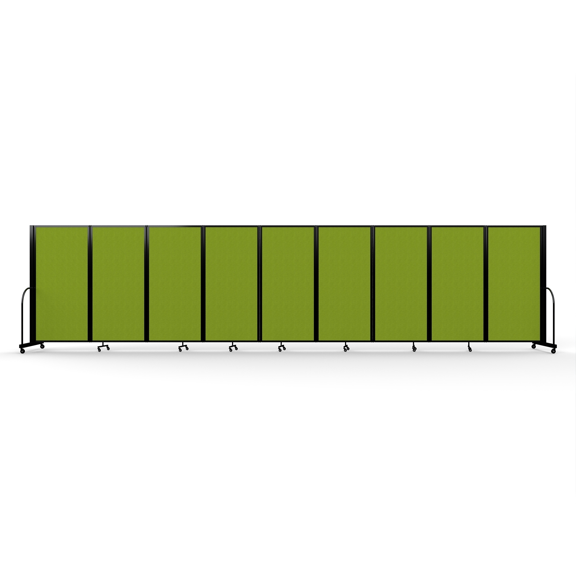 Screenflex Full Motion Divider — 6ft. x 25ft. 1in., Black Frame, Apple Green, Model# FSH-609-B-DA